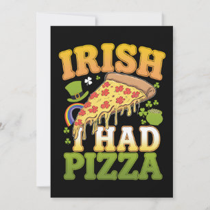 Invitation Irlandais J'avais de la Pizza Drôle de la Saint-Pa