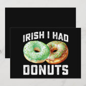 Invitation Irlandais J'avais des amoureux de beignets Funny S (Devant / Derrière)