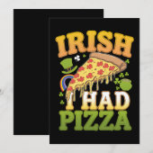 Invitation Irlandais J'Avais Pizza Drôle Amoureux de la Saint (Devant / Derrière)
