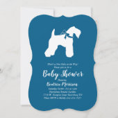 Invitation Irlandais Kerry Blue Terrier Chien Baby shower Blu (Devant)
