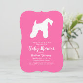 Invitation Irlandais Kerry Blue Terrier chien Baby shower ros (Debout devant)