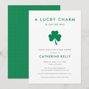 Invitation Irlandais Lucky Charm Baby shower de printemps ver