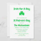 Invitation Irlandais pour un jour (Devant)