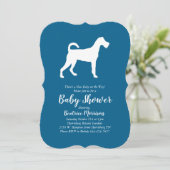 Invitation Irlandais Terrier Chien Baby shower Blue Boy (Debout devant)