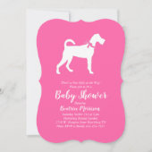 Invitation Irlandais Terrier Chien Baby shower fille rose (Devant)