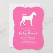 Invitation Irlandais Terrier Chien Baby shower fille rose (Devant)