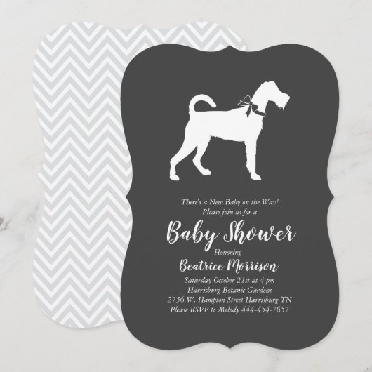 Invitation Irlandais Terrier Chien Baby shower genre neutre (Devant / Derrière)