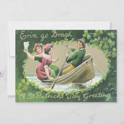 Invitation Irlandaise Femme Homme Shamrock (Devant)