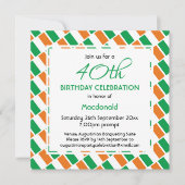 Invitation IRLANDE DRAPEAU Personnalisé Fête d'anniversaire (Devant)