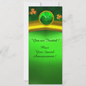 Invitation IRLANDE HARP, OR VERT SHAMROCK St Patrick's Day (Dos)