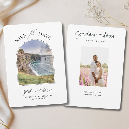 Invitation Irlande Mariage Cliffs of Moher Enregistrer la dat