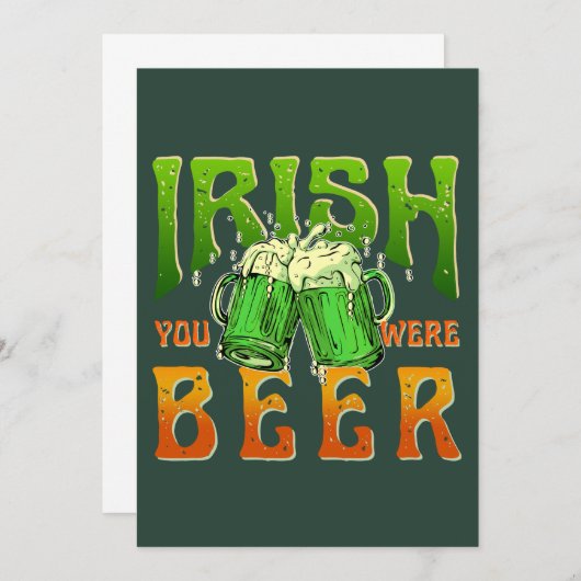 INVITATION IRLANDE VOUS ÉTIEZ BIÈRE DRINKING IRLANDE (Devant / Derrière)