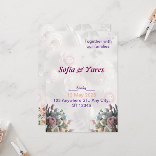 Invitation is translated to French as "Invitation" (Devant/Arrière en situation)