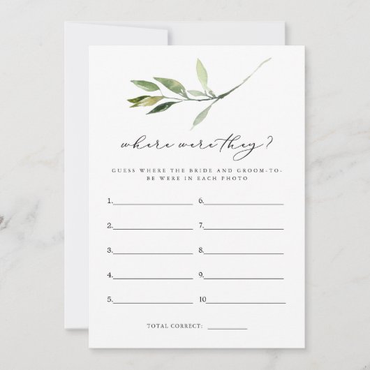 Invitation ISABELLA Boho Verdure Où Étaient Ils Jeu De Mariag (Devant)