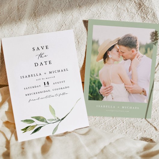 Invitation ISABELLA Elégante verdure minimale Enregistrer la