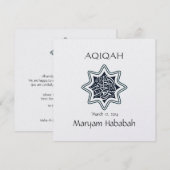 Invitation Islam Baba islamique Aqeeqa Aqiqah star bismillah (Devant / Derrière)