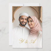 Invitation Islam Bismillah Photo Mariage élégant (Dos)