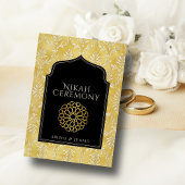 Invitation Islam Royal Golden Damask Muslim Nikah Mariage
