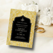 Invitation Islam Royal Golden Damask Muslim Nikah Mariage