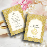 Islam Royal Golden Damask Muslim Nikah Mariage