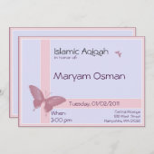 Invitation islamique d'Aqiqa - célébration de bébé (Devant / Derrière)