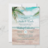 Invitation Island Breeze Plage Peint Scène Mariage de bord de (Devant)