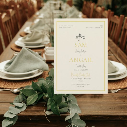 Invitation Island Citrus Rehearsal Dinner 