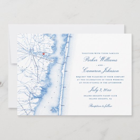 Invitation Island Heights NJ all-in-one QR code RSVP Mariage (Devant)