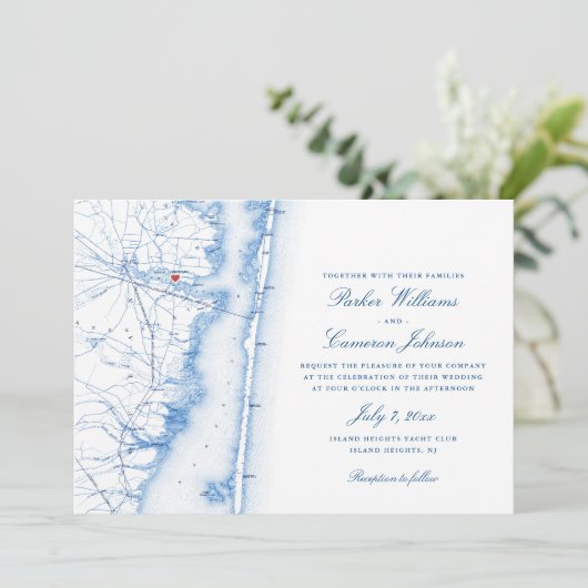 Invitation Island Heights NJ all-in-one QR code RSVP Mariage (Debout devant)