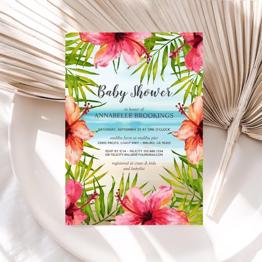 Invitation Island Paradise Tropical Beach Baby Shower