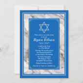 Invitation Israël Blue Marble Étoile de David Bar Mitzvah (Devant)