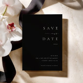 Invitation ISSA Black Elegant Save the Date Invite with Photo