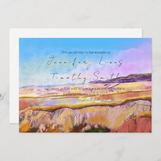 Invitation Istanbul paysage coloré (Devant / Derrière)