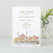 Invitation Istanbul Waterfront Elegance Économisez-le-Date (Debout devant)