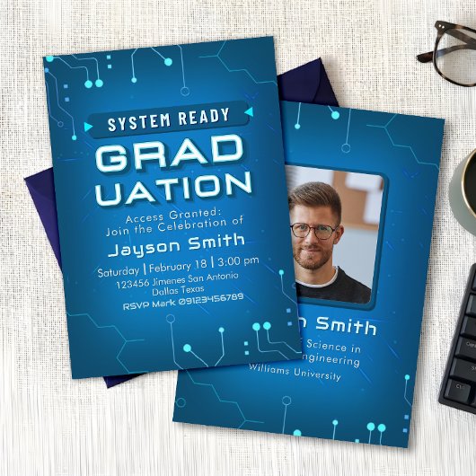Invitation IT - Computer Science Graduation with Photo