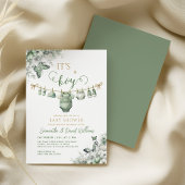 Invitation It’s a Boy Sage Green Floral Baby Shower
