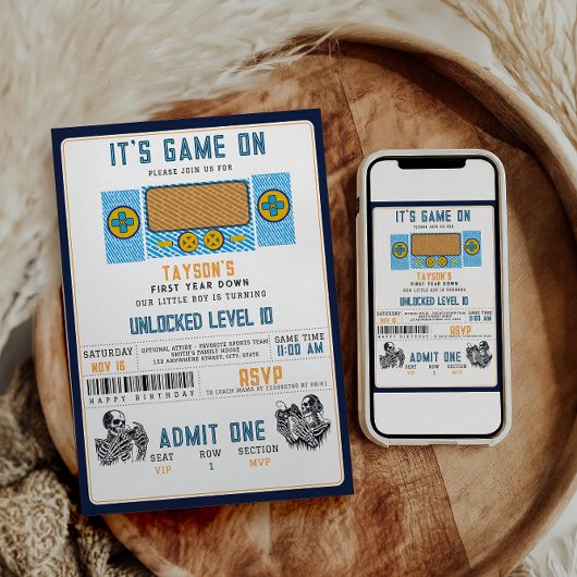 Invitation It’s Game On! Video Game Birthday Party