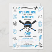 Invitation It’s Game Time Baseball 1st Birthday – Fun Sports (Devant)