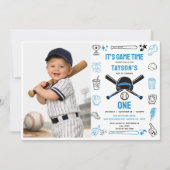 Invitation It’s Game Time Baseball 1st Birthday – Fun Sports (Devant)