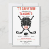 Invitation It’s Game Time Hockey 1st Birthday Party (Devant)
