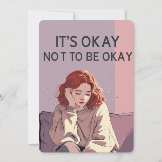 Invitation It’s Okay Not to Be Okay – Emotional Support Card (Devant)