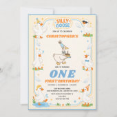 Invitation It’s ONE Silly Goose Retro 1st Birthday Fun Modern (Devant)