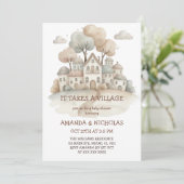 Invitation It Takes A Village Baby Shower (Debout devant)