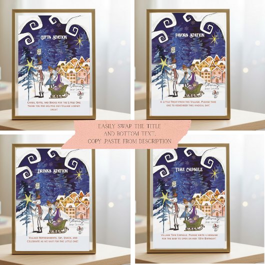 Invitation It Takes a Village Universal Sign Suite TEMPLATE