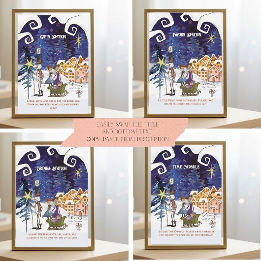 Invitation It Takes a Village Universal Sign Suite TEMPLATE