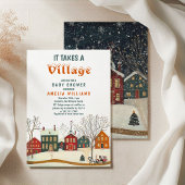 Invitation It Takes a Village Winter Baby Shower
