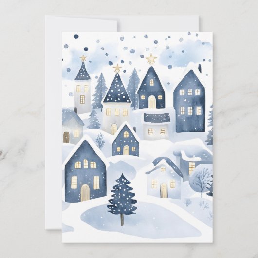 Invitation It takes a village Winter Navy Baby Boy Shower (Dos)