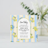 Invitation Italian Blue Tiles, Ciao Baby, Lemons square (Debout devant)