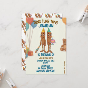 Invitation Italian Brainrot Tung Tung Tung Sahur Fête d'anniv