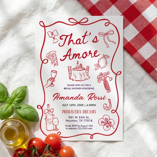 Invitation Italian Bridal Shower Invitation, That's Amore 